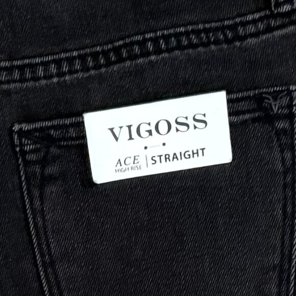 Vigoss Ace High-Rise Straight Leg Distressed Jeans in‎ Black - Size 24 - NWT - Picture 10 of 10